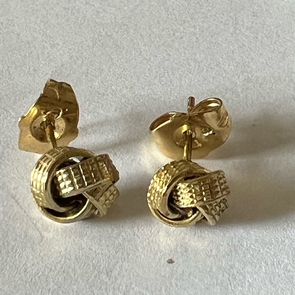 SOLD MERCARI Gold love knot earrings - Picture 3 of 3